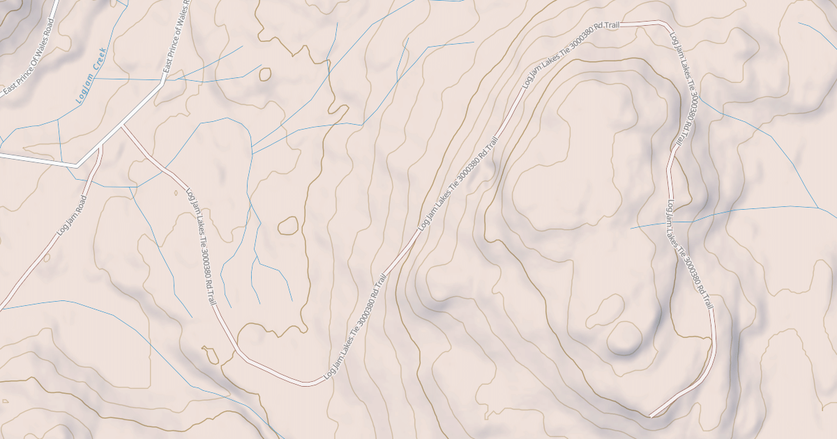 Map preview of Log Jam Lakes Tie  3000380 Rd