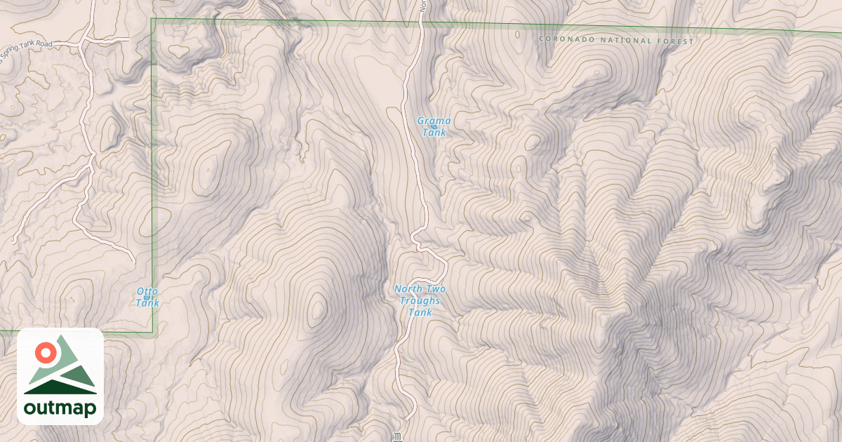 Map of NORTH 2 TROUGHS SPRINGS
