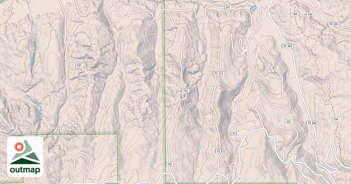 Map of Bairds Gulch