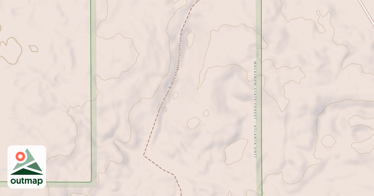 Map of Hunt Creek Motorcycle Trail