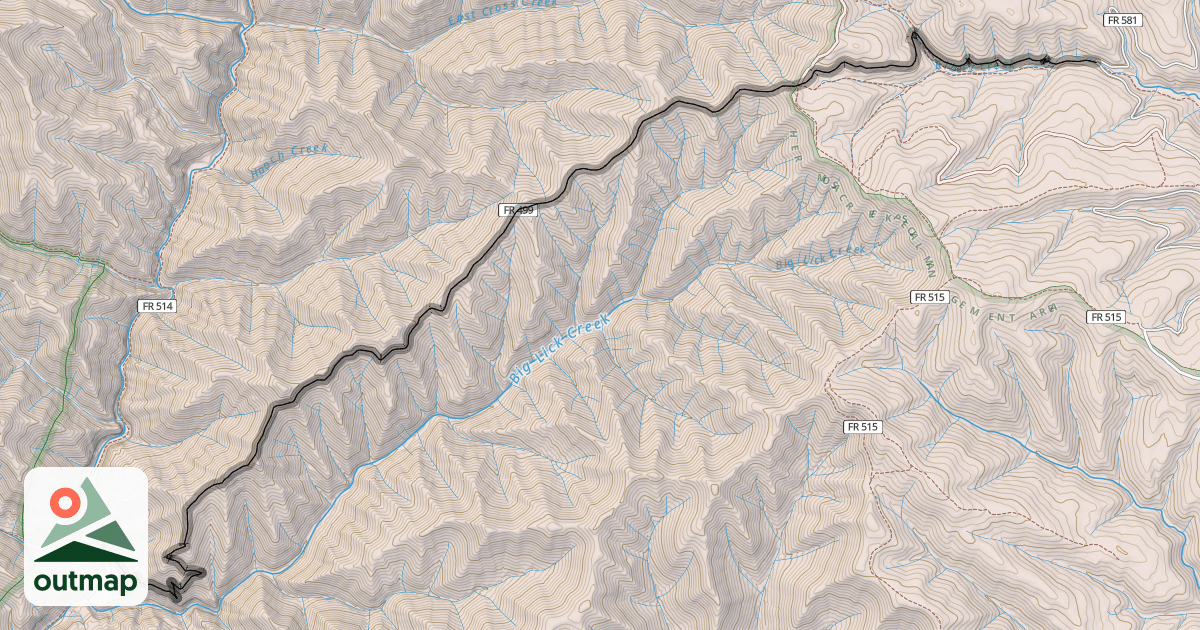 Map of Big Lick Creek Trail