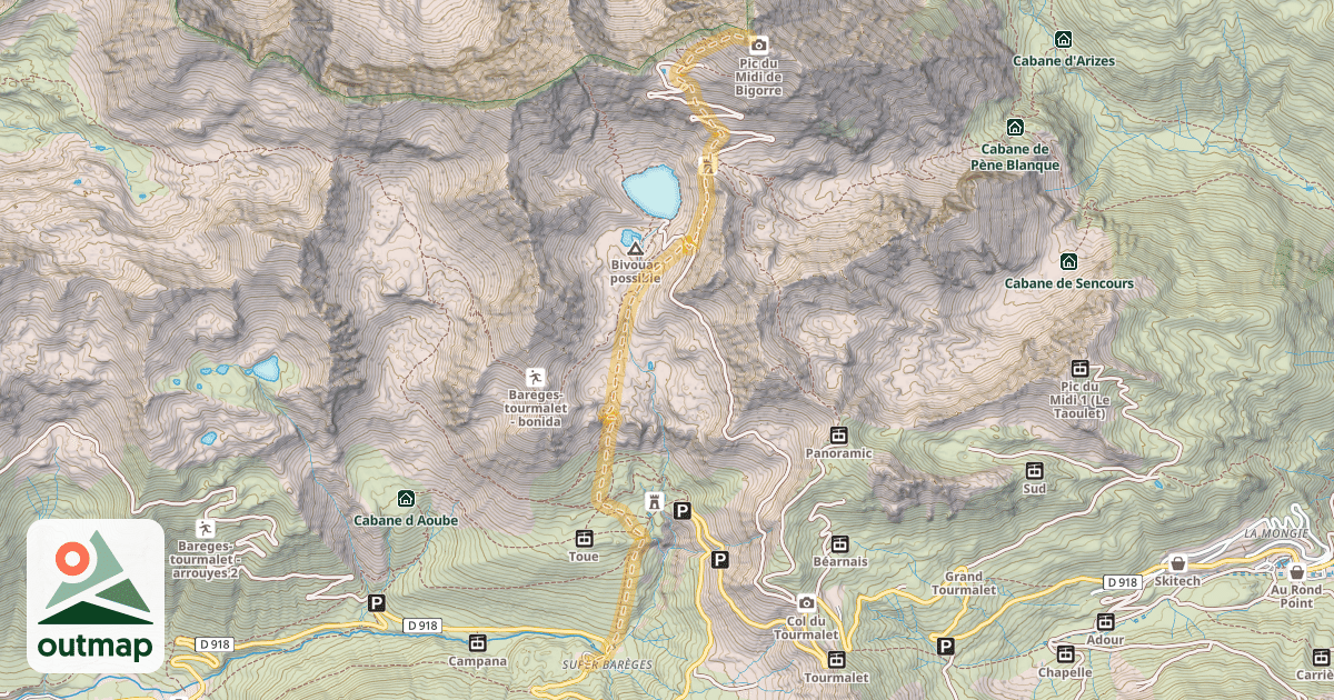 Map of Pic du Midi de Bigorre — Super Barèges