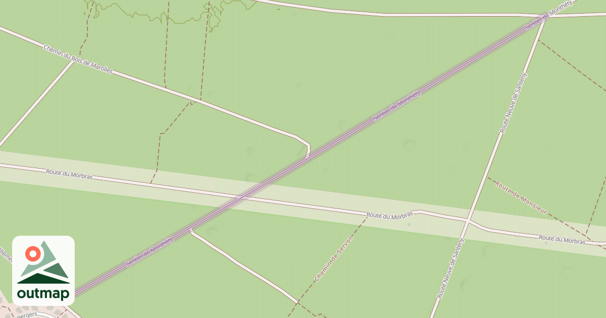Map of Sentier de Monthéty