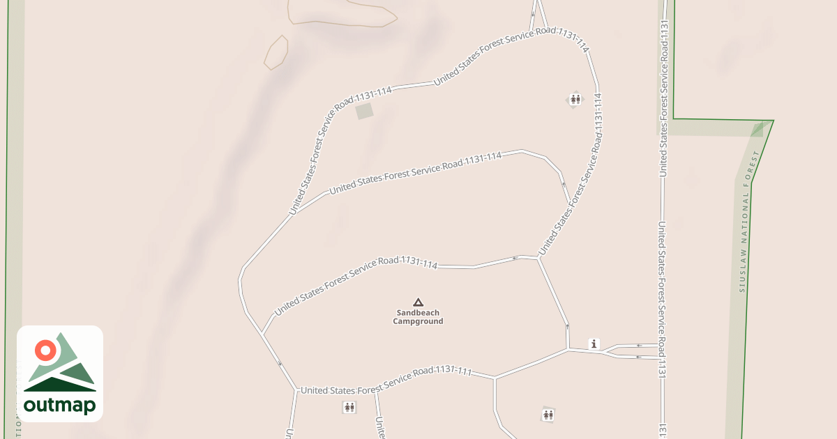 Map of SANDBEACH CAMPGROUND