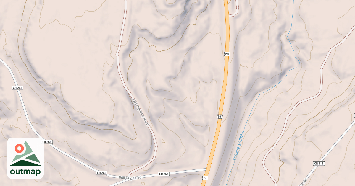 Map of Blanding To Bulldog