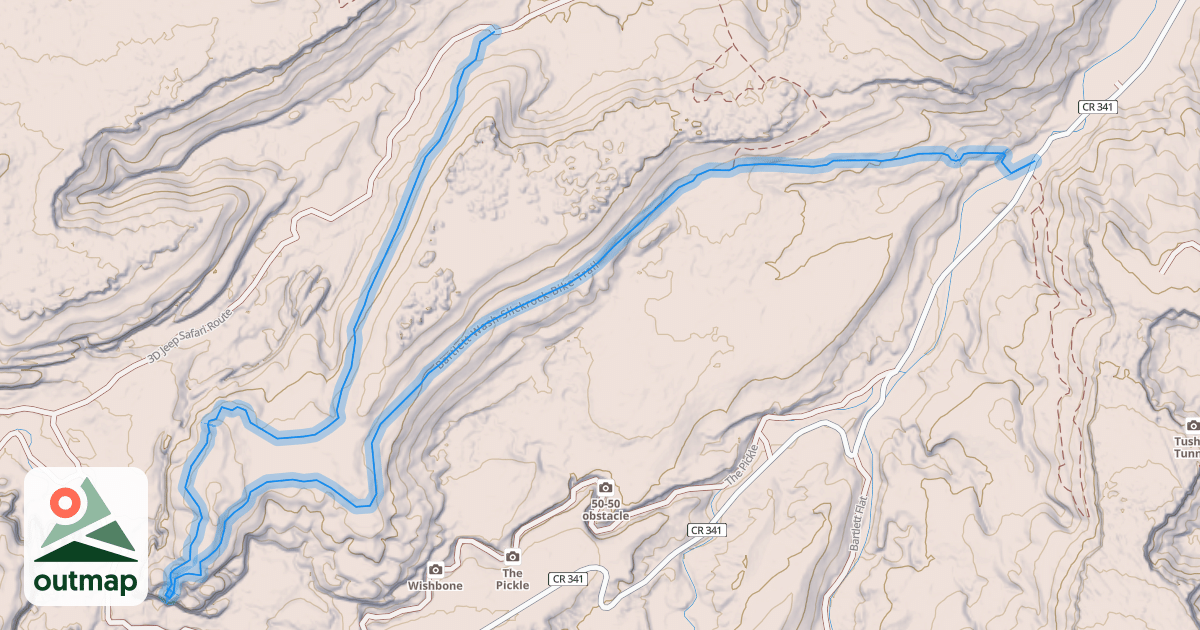 Map of Bartlett Wash Slickrock Bike Trail