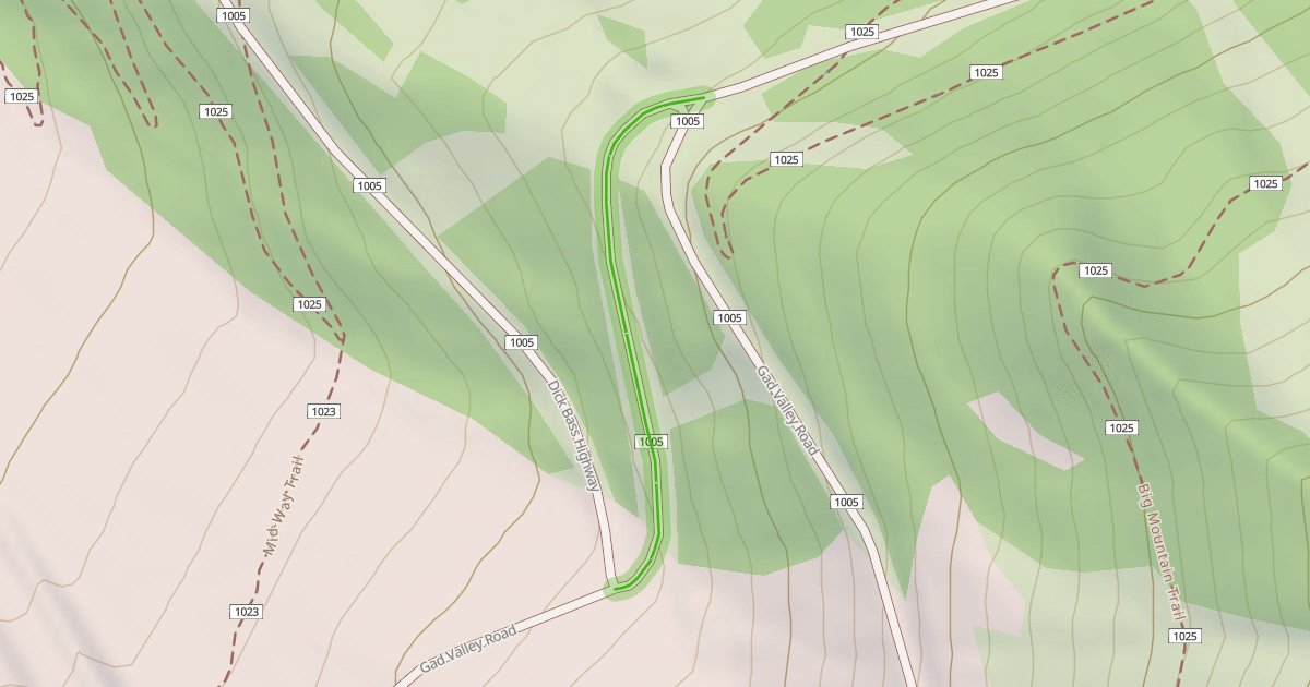 Map preview of Gad Valley Road