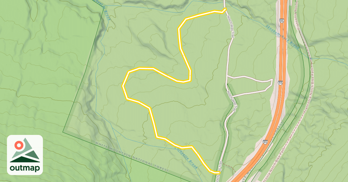 Map of Scarface XC ski trail