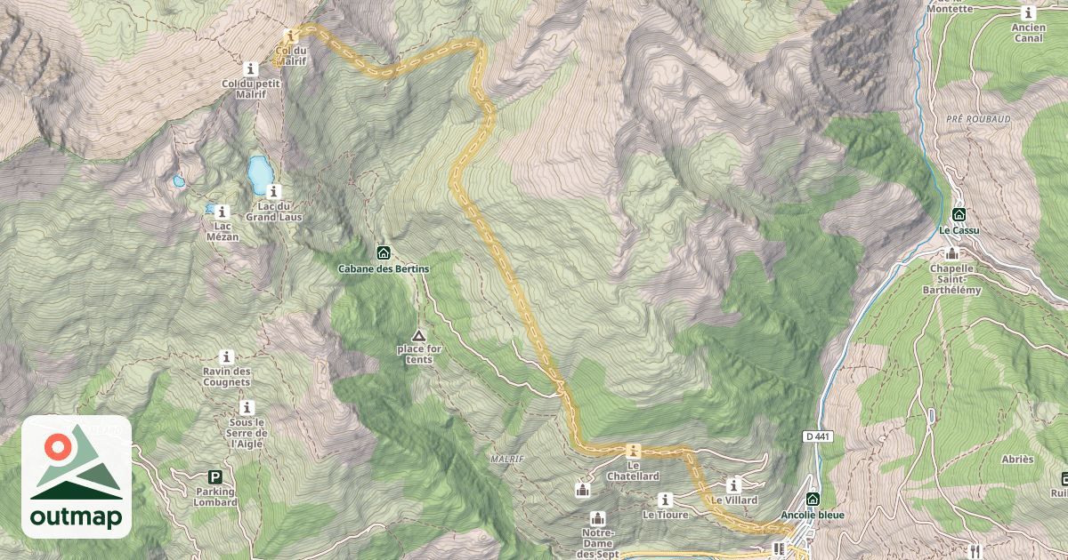Map of Pic du Malrif — Abriès