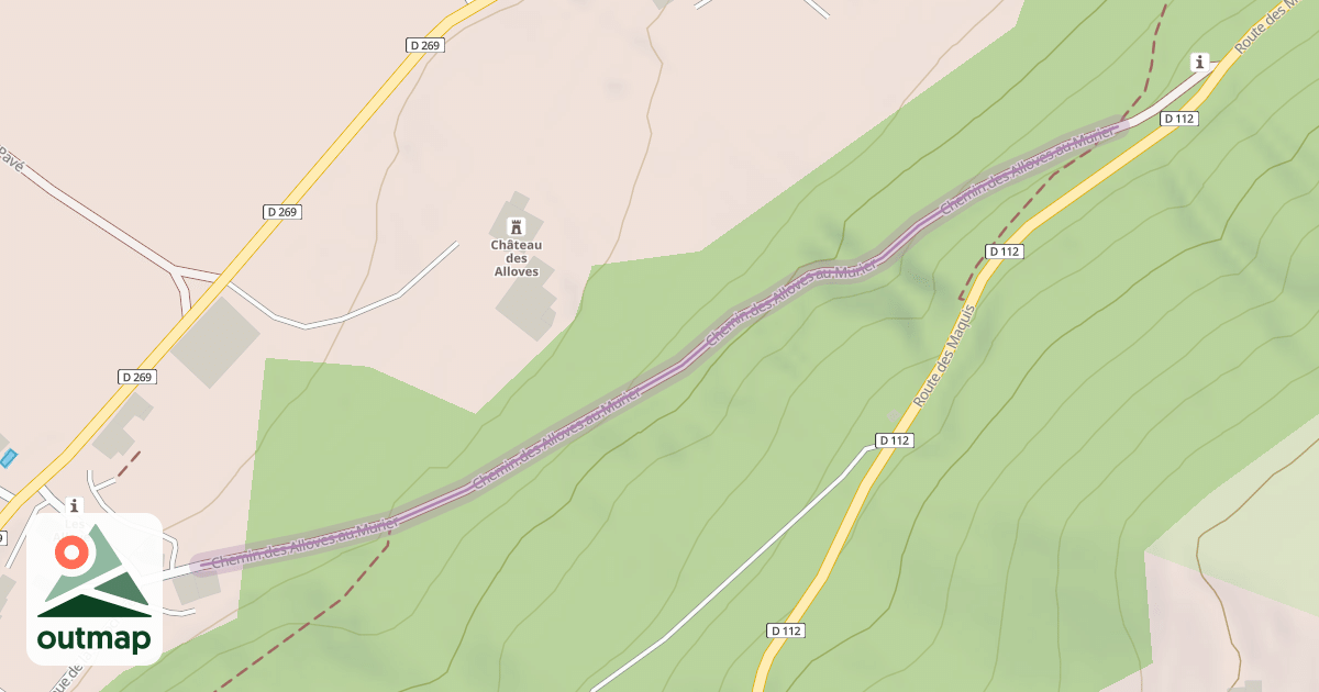 Map of Chemin des Alloves au Murier