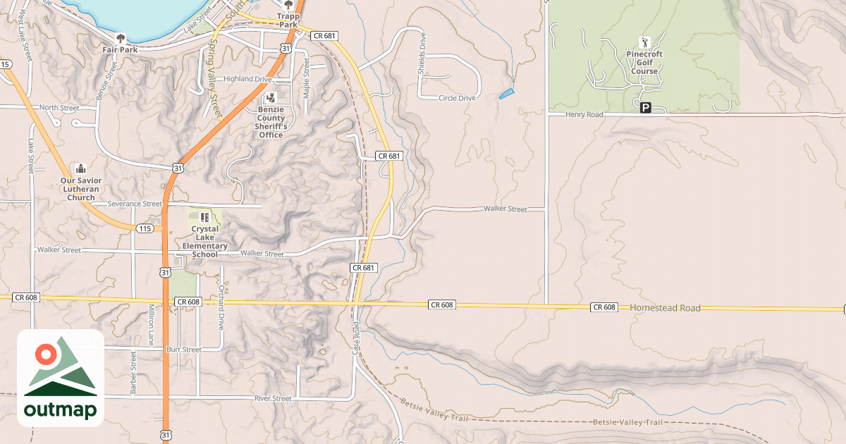 Map of Betsie Valley State Trail