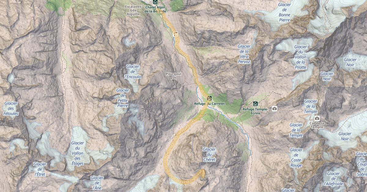 Map preview of Col du Chéret — La Bérarde