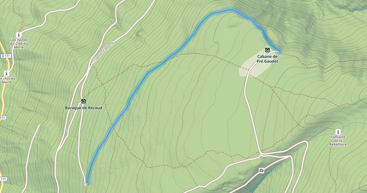 Map preview of Pre Gaudet à Bque Recoud