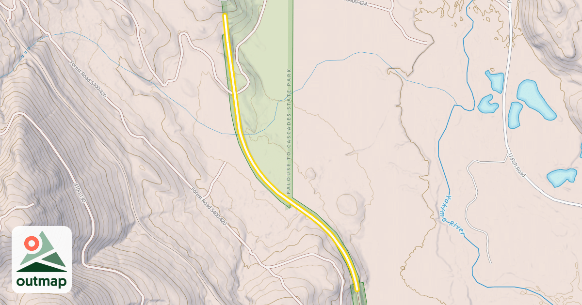 Map of Palouse to Cascades State Park Trail