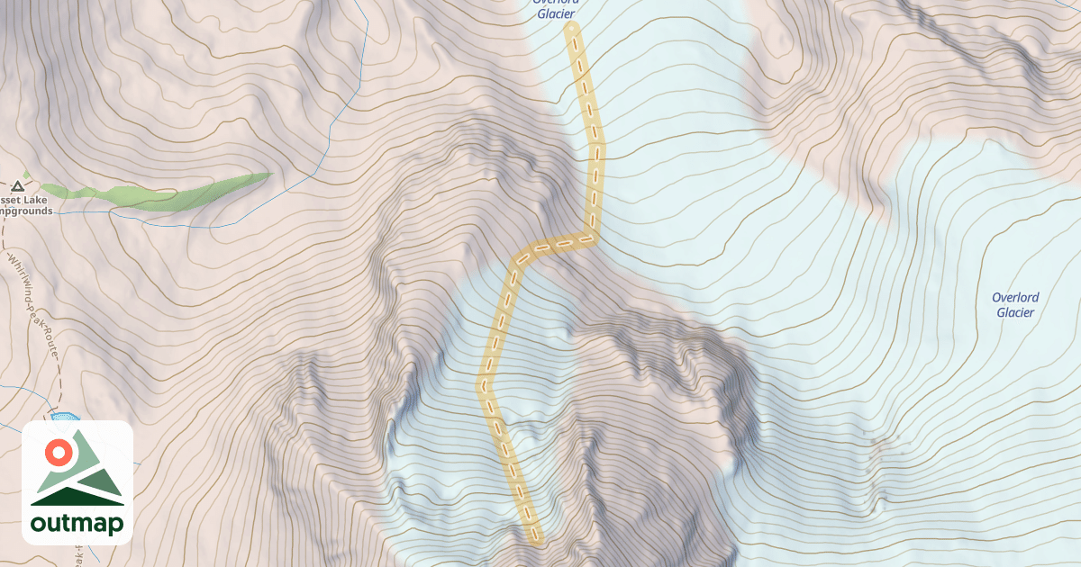 Map of Fissile Peak NW Face