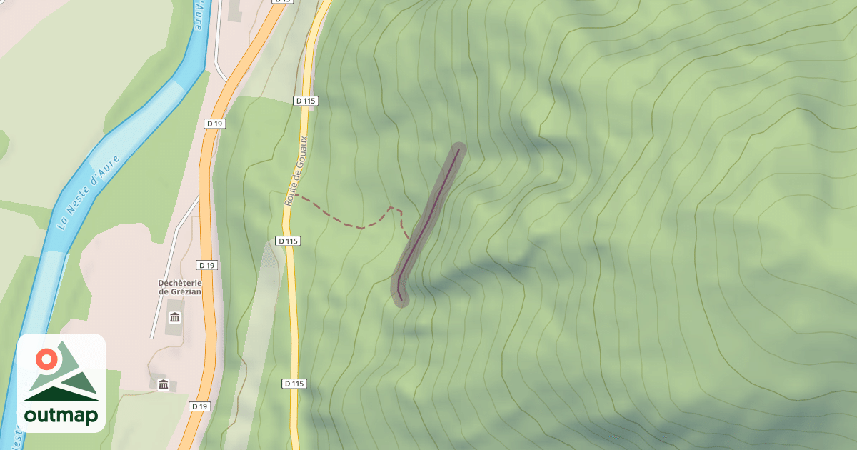 Map of Rocher d'escalade de Grézian