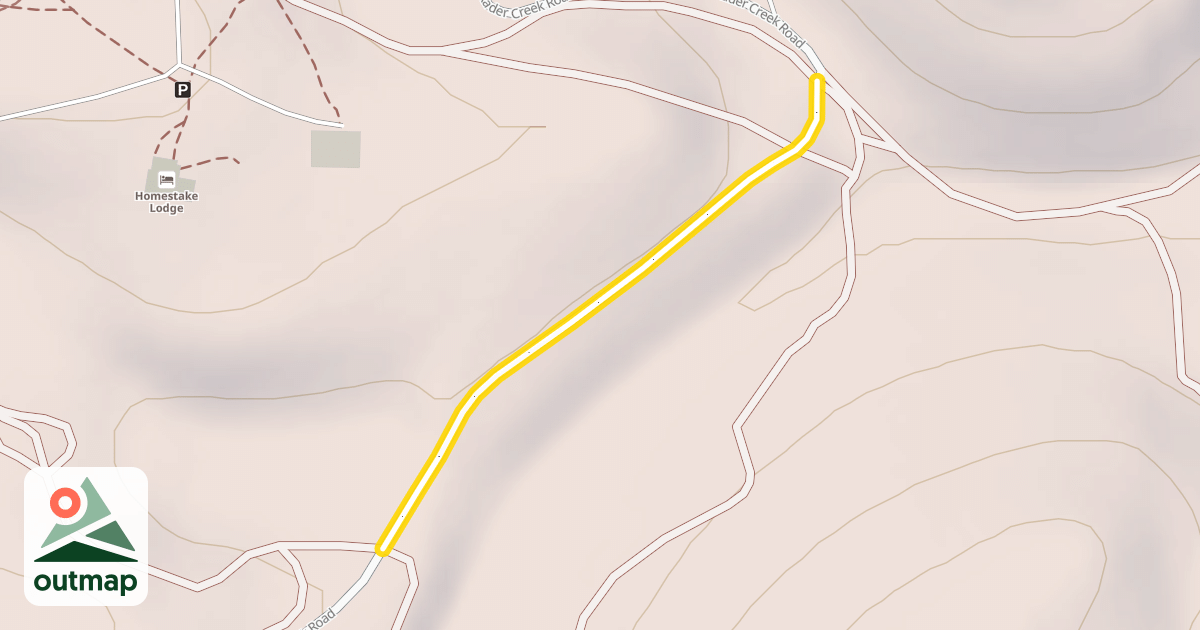 Map of Upper Rader Creek Road