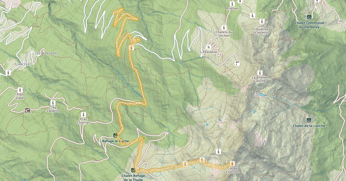 Map preview of Col de Charvan — Le Chëney