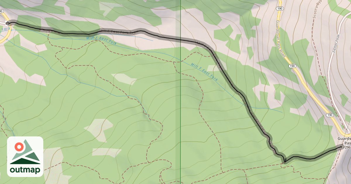 Map of Mill F East Fork Trail
