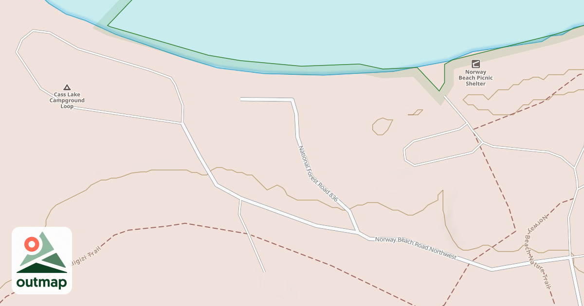 Map of CASS LAKE CAMPGROUND ENT RD