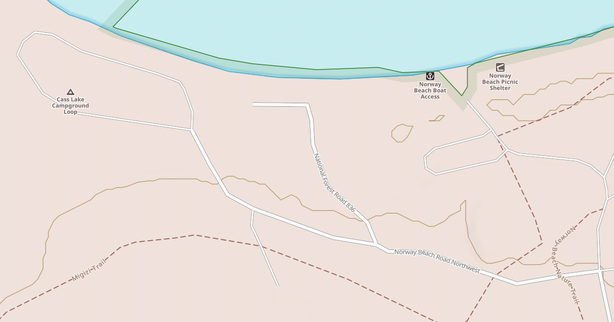 Map preview of CASS LAKE CAMPGROUND ENT RD