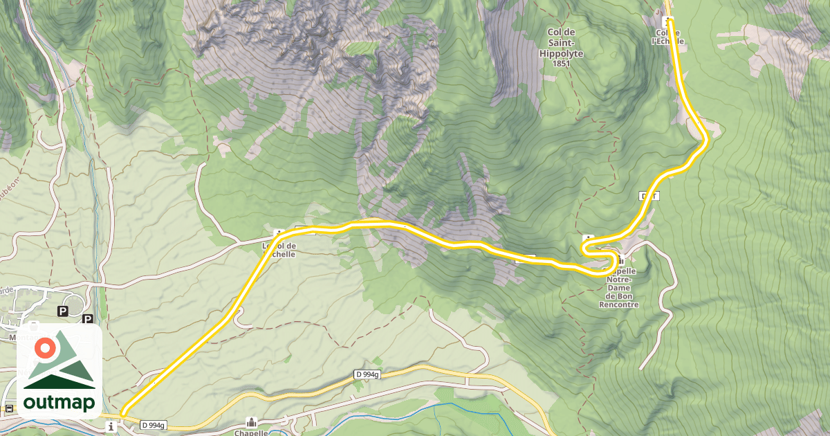 Map of Col de l'Échelle