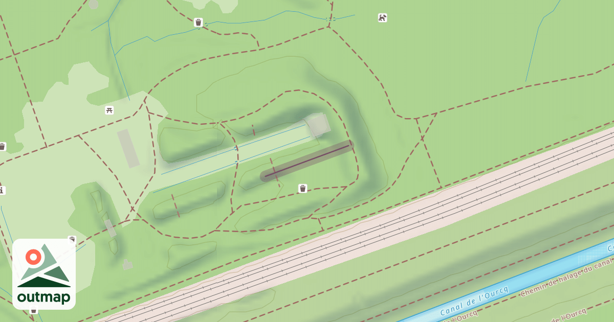 Map of Ancien mur de protection du champ de tir