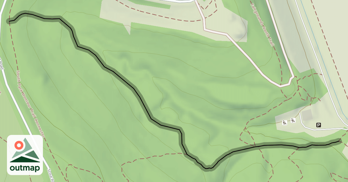 Map of Fairgrounds Loop Trail [White / Red Dot]