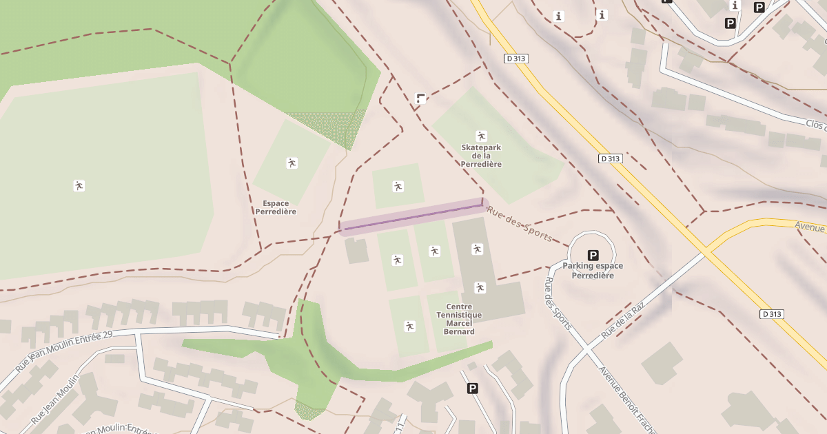 Map preview of Rue des Sports