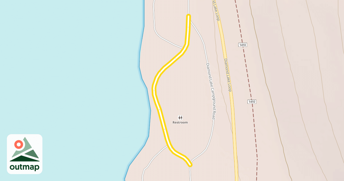 Map of Diamond Lake Campground Road