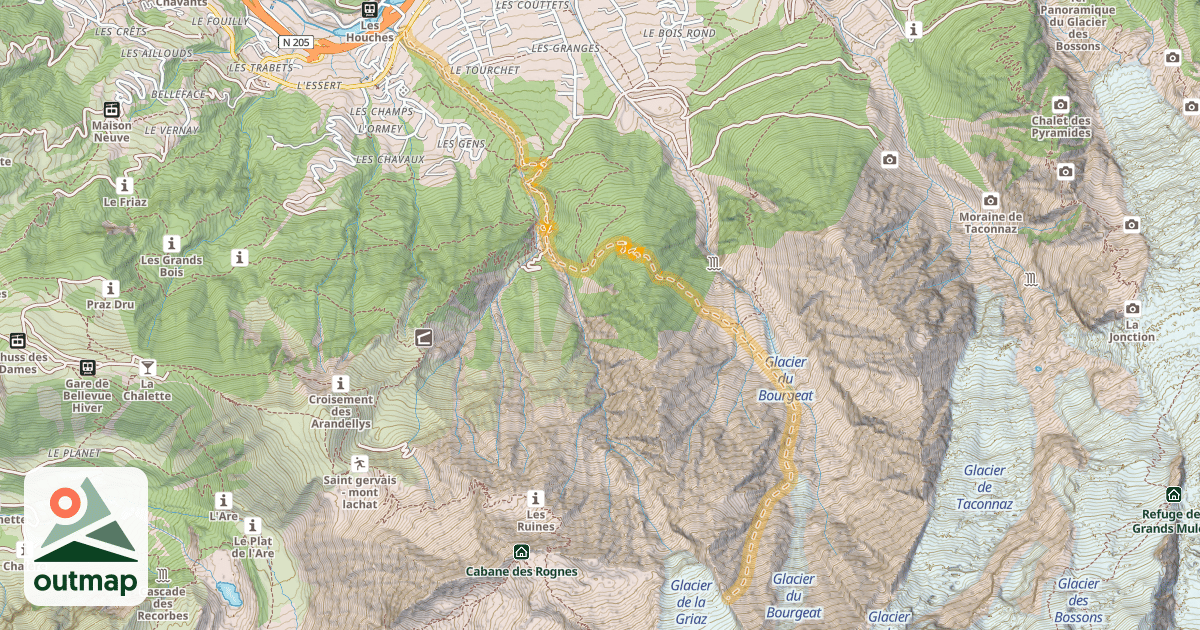 Map of Épaules du Gouter — Les Houches