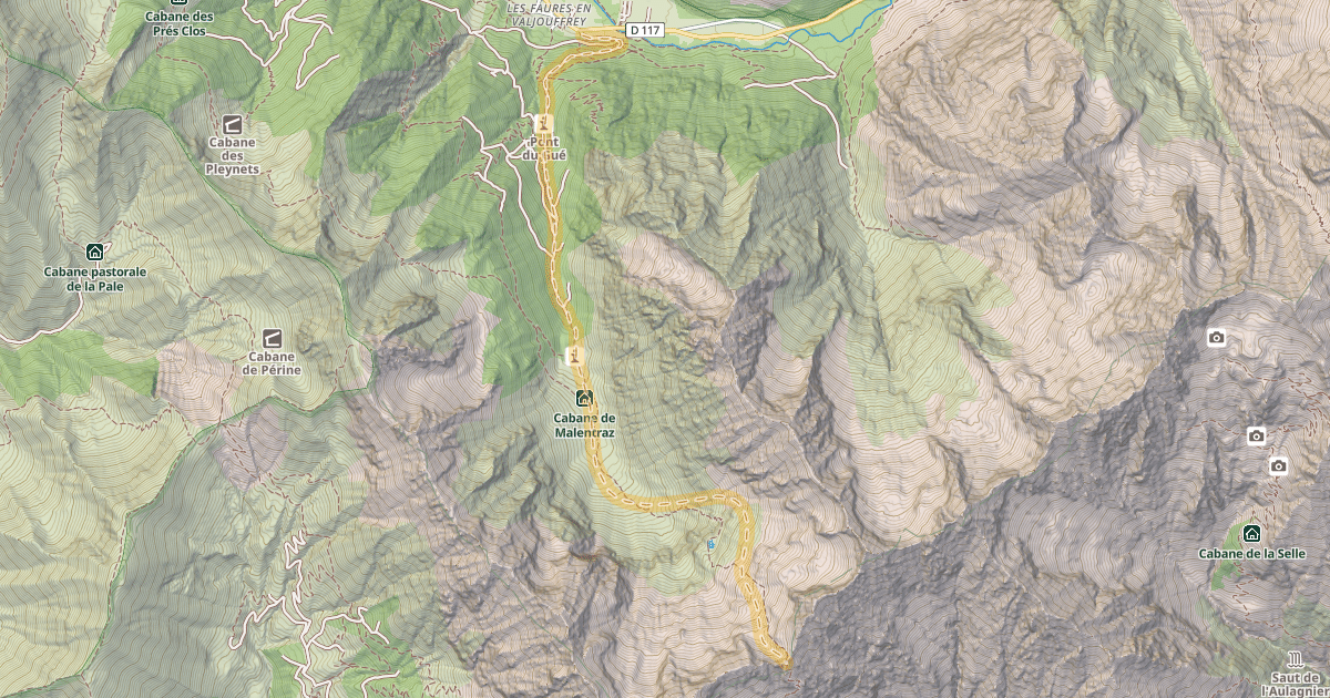 Map preview of Col de Menoux — Faures