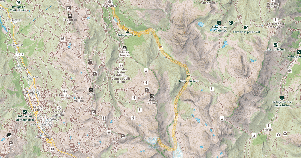 Map preview of Col de Borgne — Méribel-Mottaret