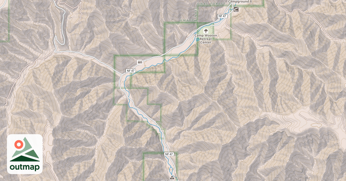 Map of TUCANNON RIVER ROAD