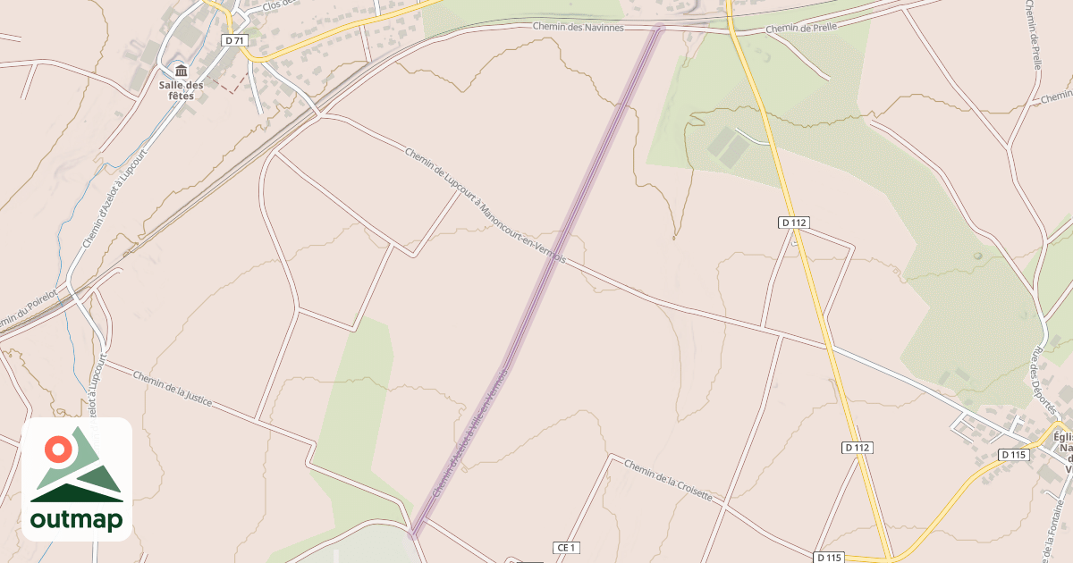 Map of Chemin d’Azelot à Ville-en-Vermois