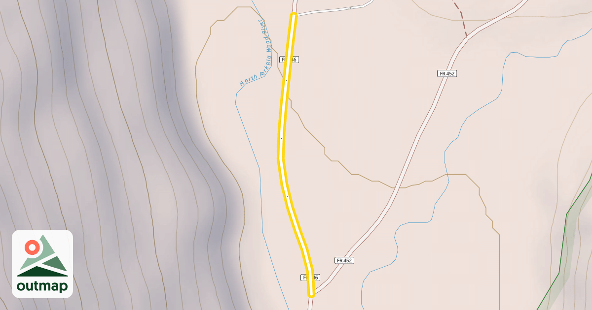 Map of North Fork Canyon Road