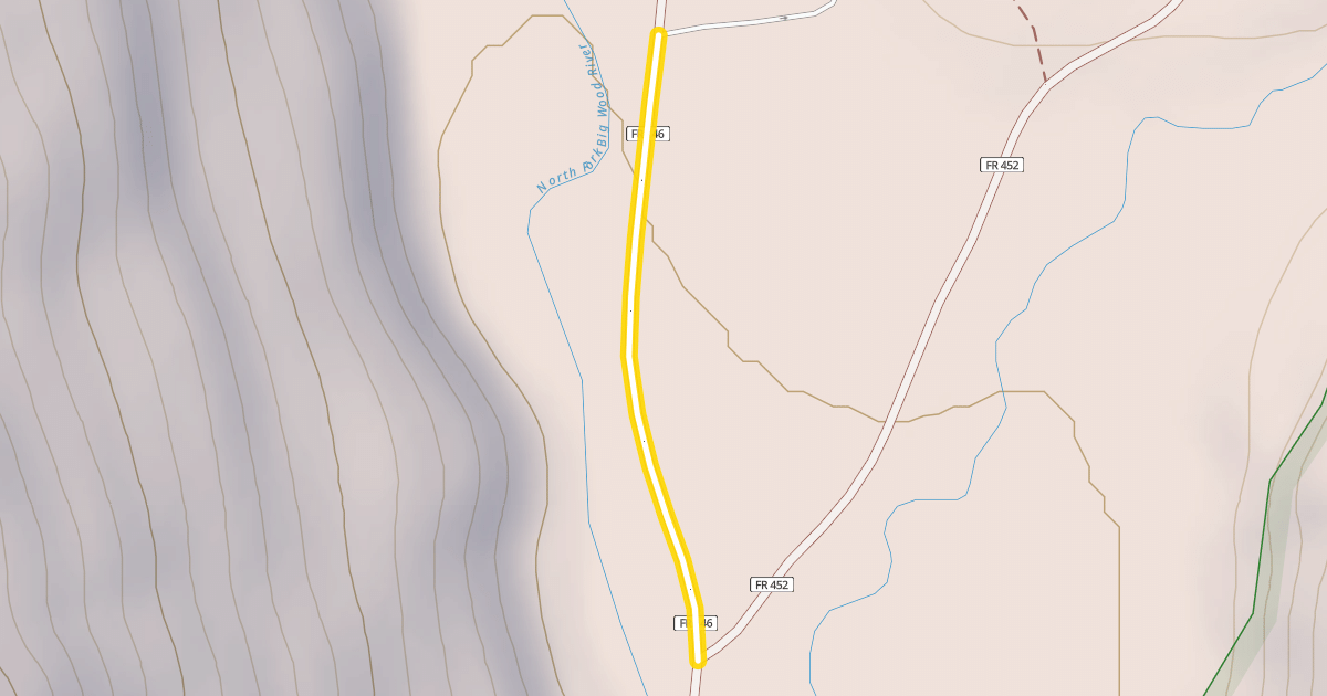 Map preview of North Fork Canyon Road