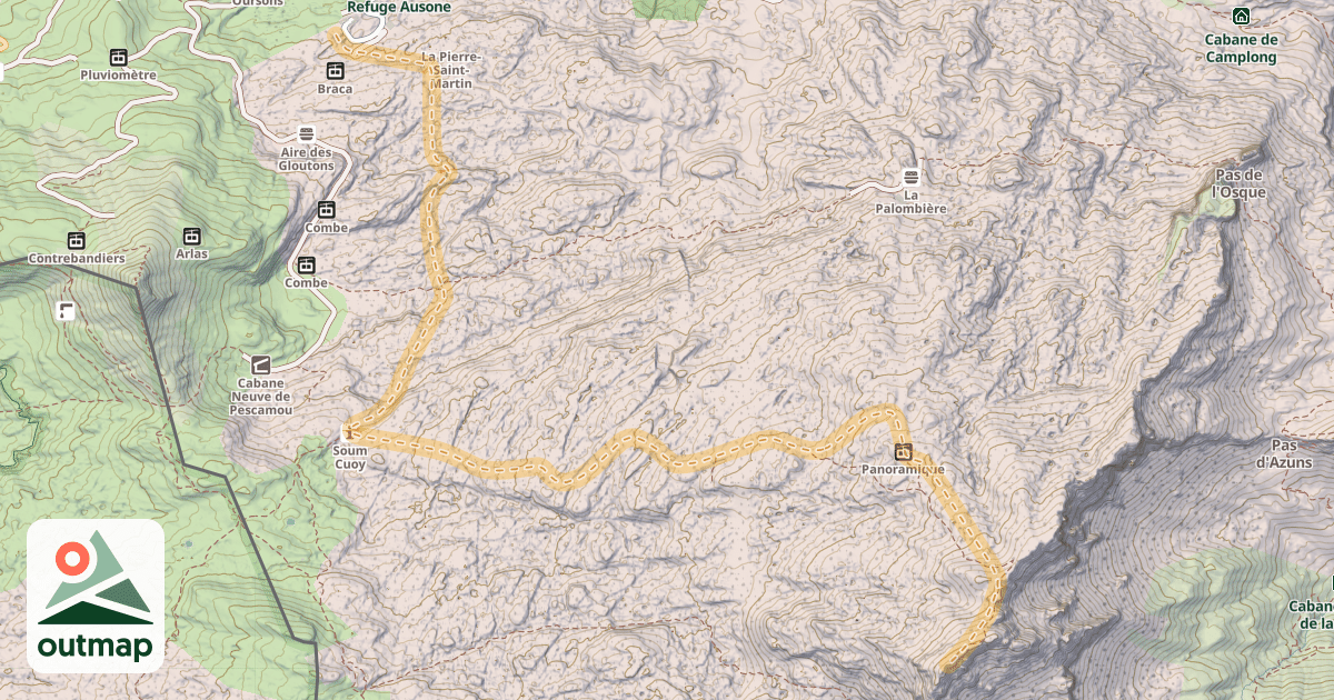 Map of Pic du Soum Couy — Arette la Pierre Saint-Martin