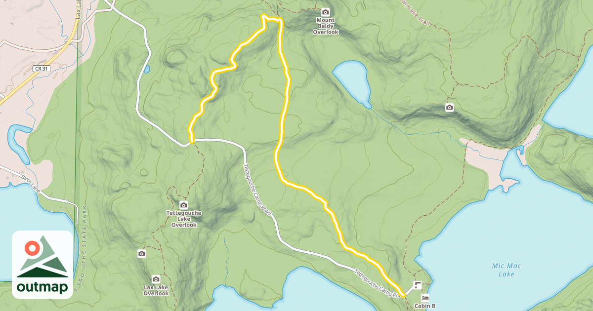 Map of Mount Baldy Overlook Loop