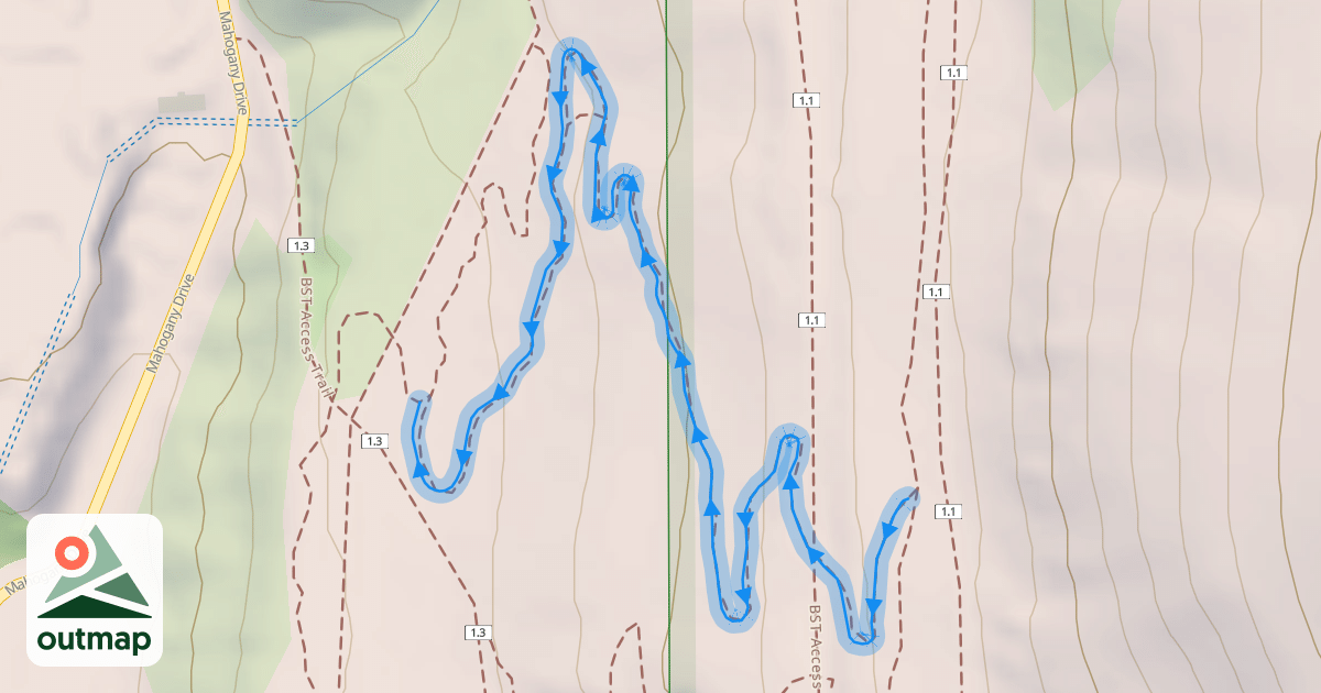 Map of Fruit Flow Intermediate Trail