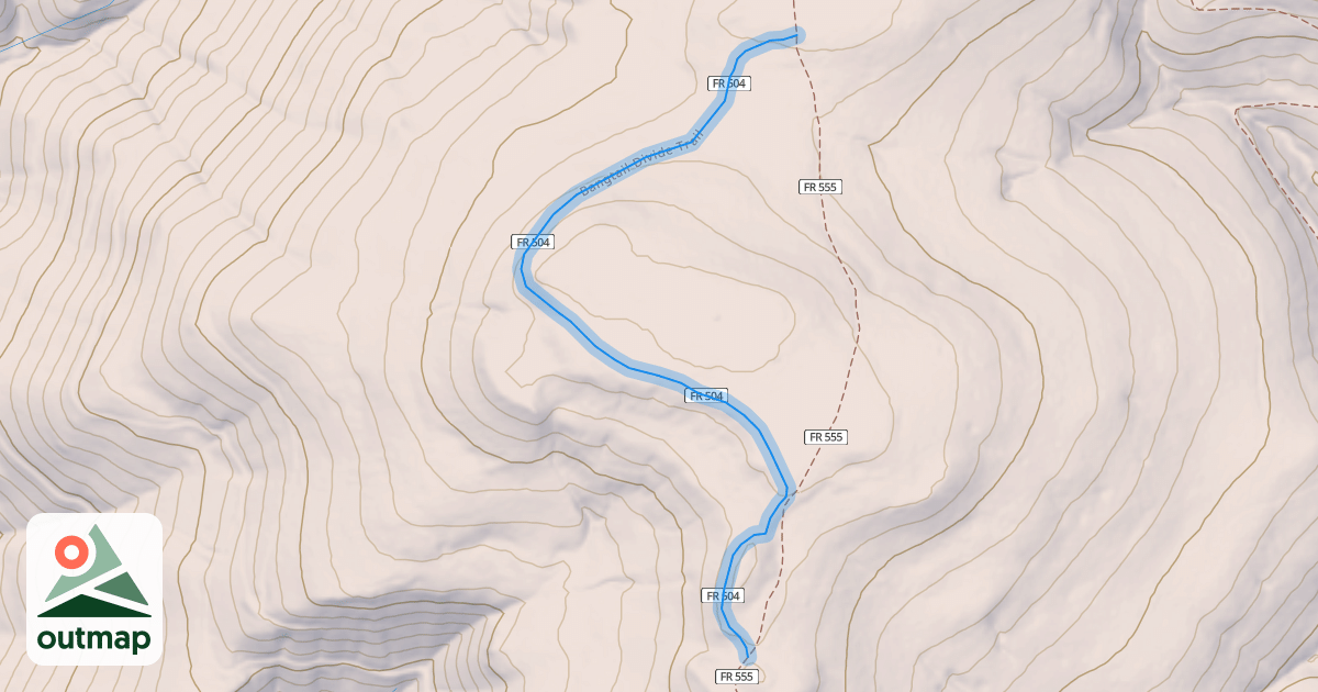 Map of Bangtail Divide Trail