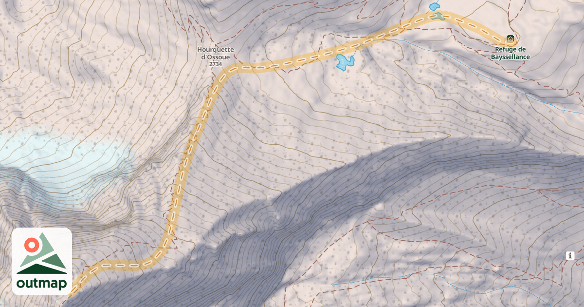 Map of Petit Vignemale — Refuge Bayssellance