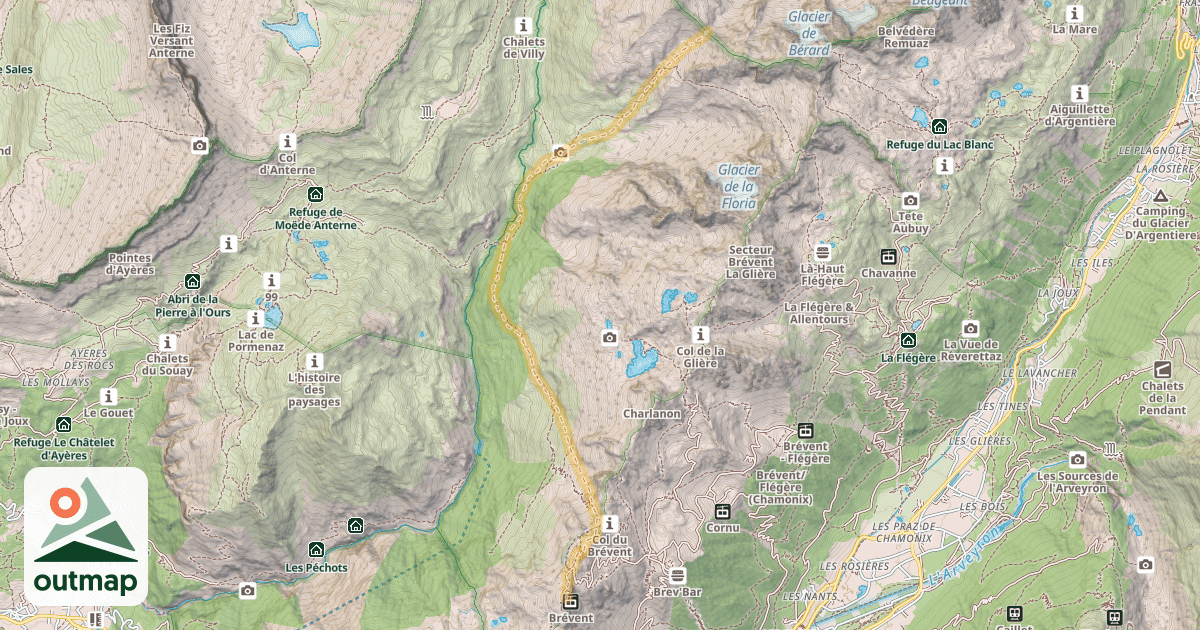 Map of Col de Bérard — Le Brévent
