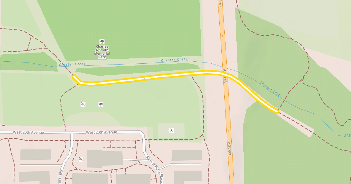 Map preview of Chester Creek Trail