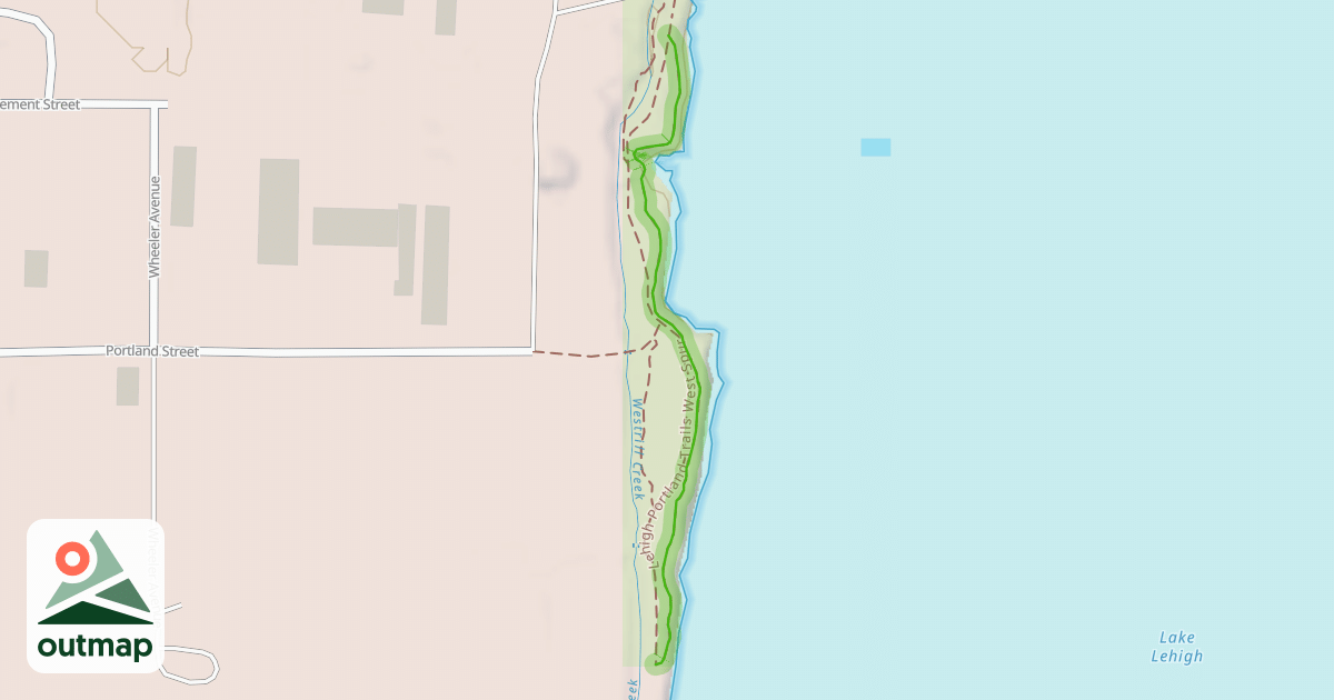 Map of Lehigh Portland Trails: Lakeside West
