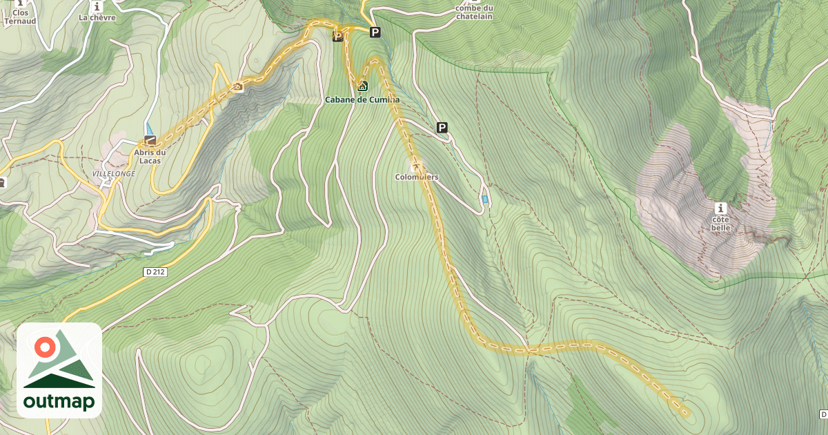 Map of Côte Rousse — Villelonge