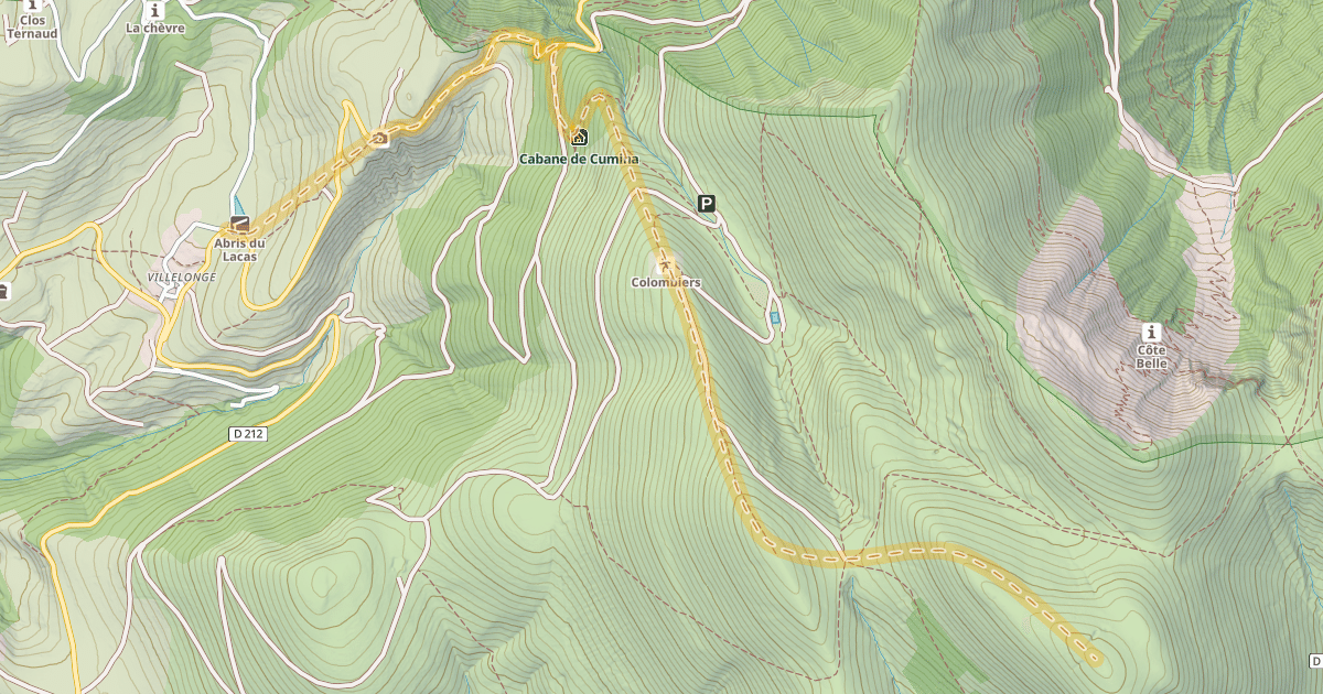 Map preview of Côte Rousse — Villelonge