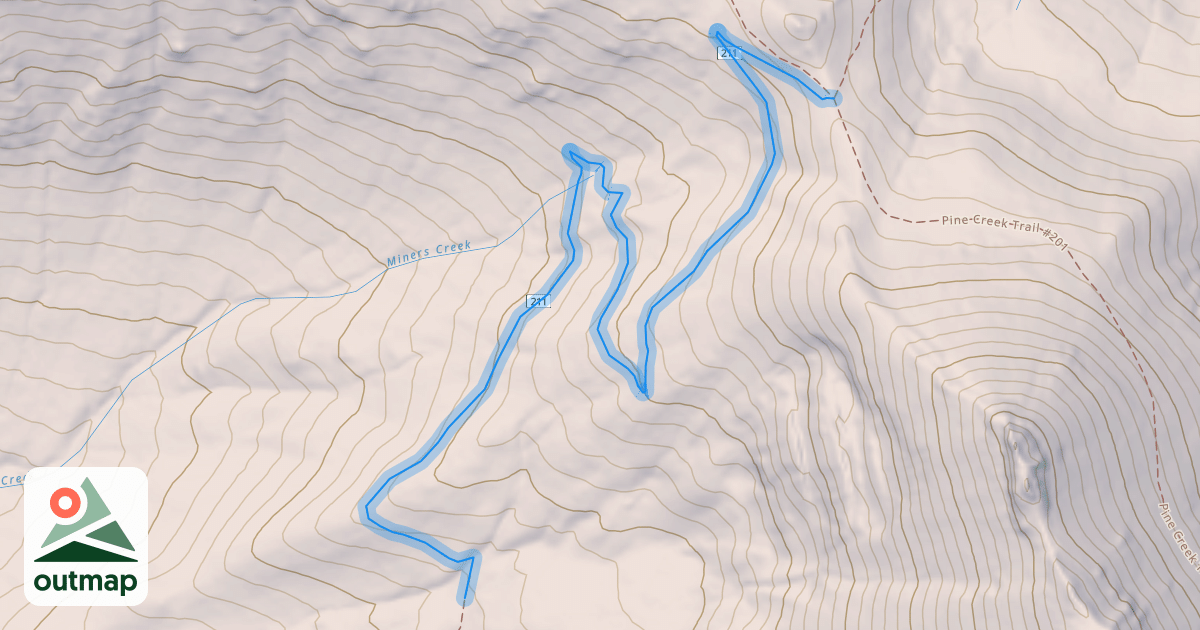 Map of East Fork Canyon Creek Trail #211