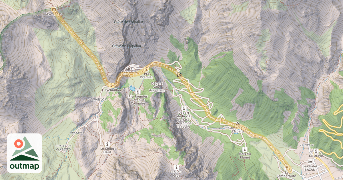 Map of Col des Ayes — Brunissard