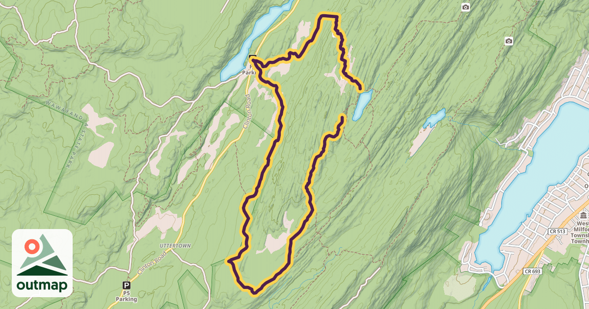 Map of Terrace Pond West Loop Trail